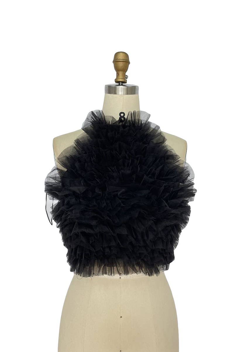 XHHH Inc - Wholesale Blouse - Women's - Sleeveless Feather Halter blouse0