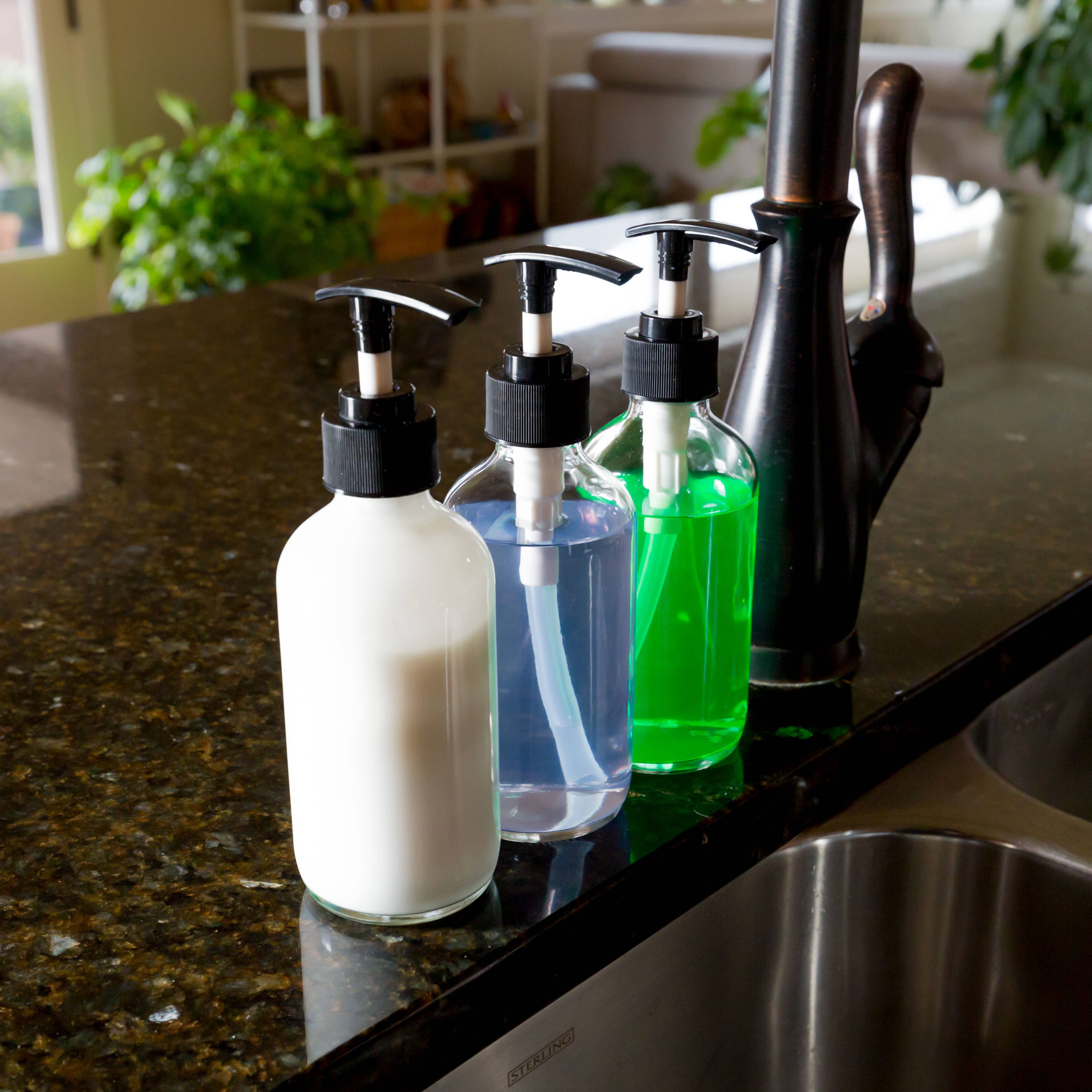 Youngever - Wholesale Soap Dispenser - Youngever 5 Pack 8OZ Empty Glass Pump Bottles - Clear3