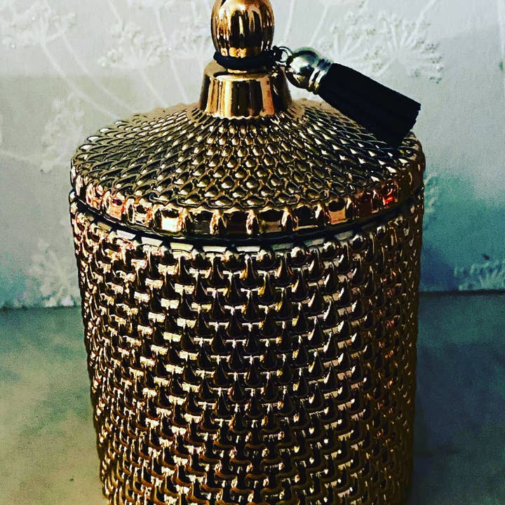 Pugglewick candles – Vela em jarro/copo por atacado – Vela de lágrima geo dourada1