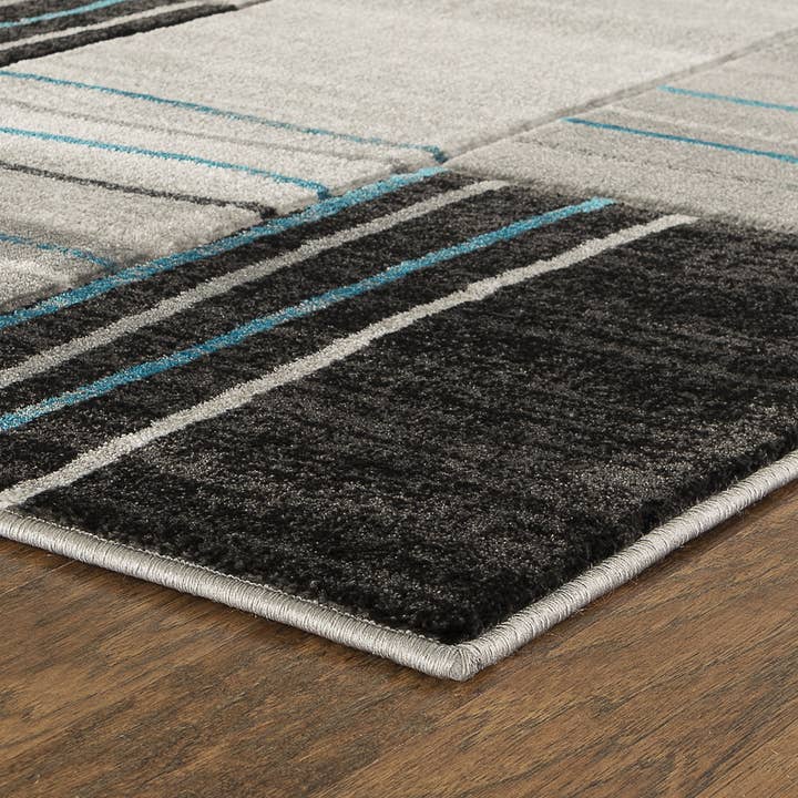 home mart goods - Wholesale Area Rug - 5x7 Blue Grey Modern Geometric Soft Thick Area Rug - 2082