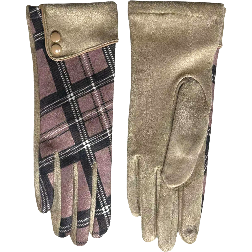 Alba Wholesale – wholesale Gloves – Women's – Check Gloves with Double Button Sleeve3