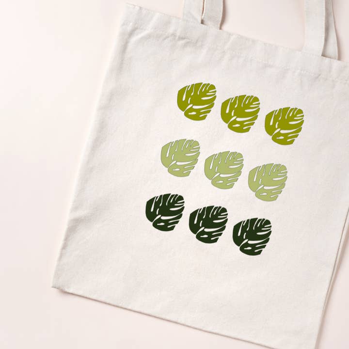 Monstera9 paint-your-owe tote kit for wholesale by Green Stitches