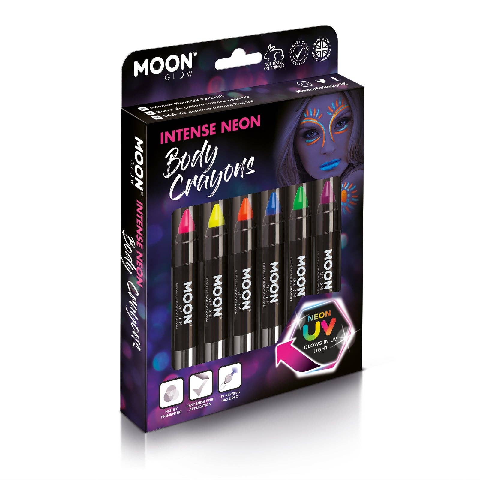 Moon Makeup - Wholesale Face Makeup Palette - Neon UV Glow Blacklight Face & Body Crayons16