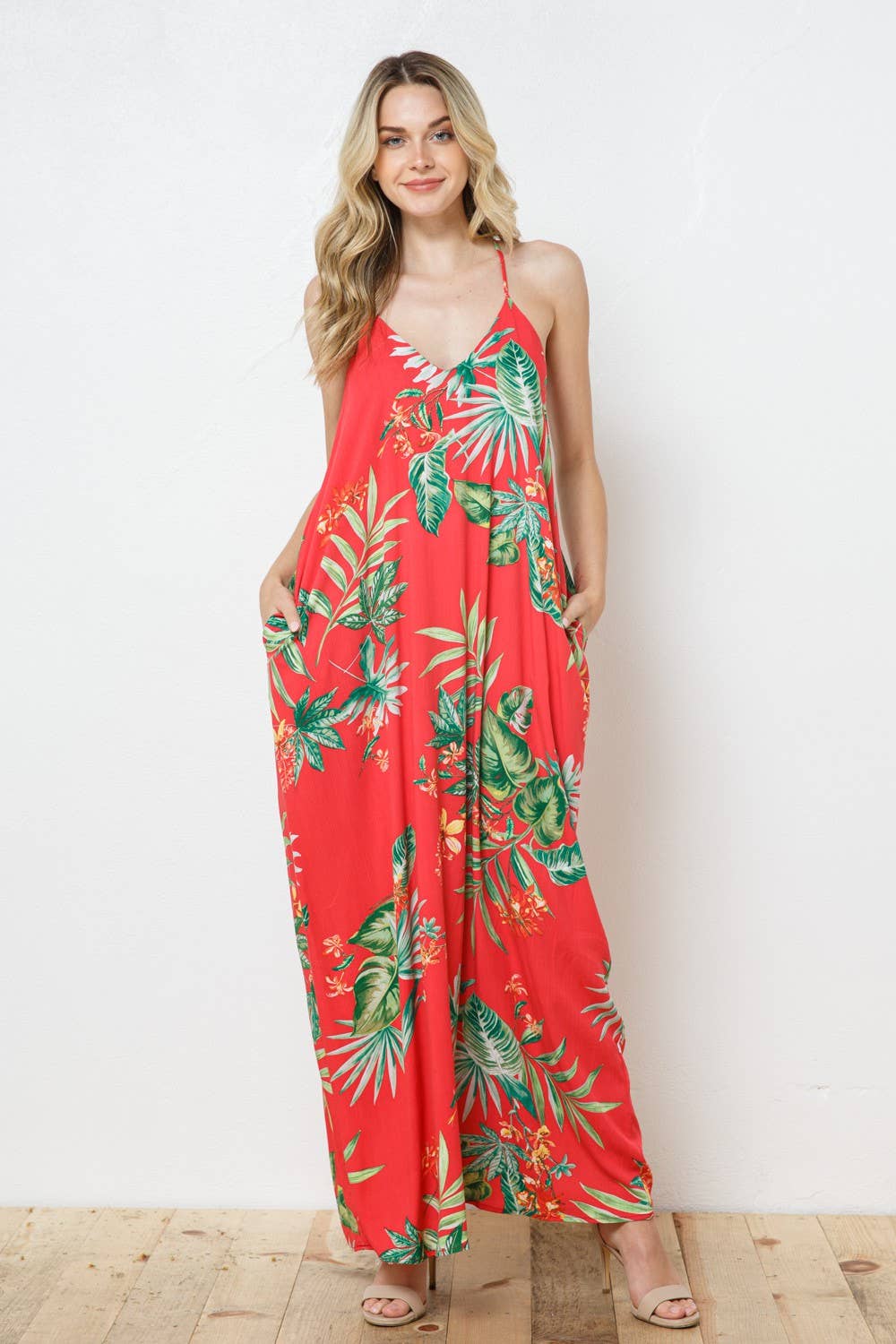 Bloidy - Vente Robe – femme - Robe Red Leaf avec bretelles et poches ajustables - A02951