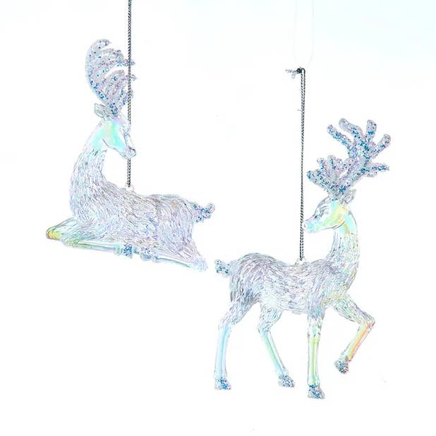 4-5.5" Standng/Sittng Opal Deer 2 Assorted for wholesale by Kurt S. Adler, Inc.