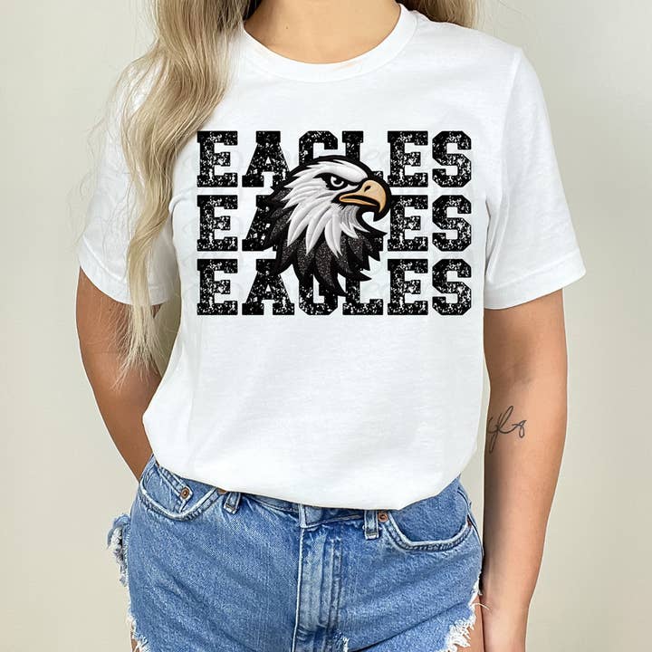 Eagles stablet faux broderi DTF varmeoverførsel for engroshandel hos Trendy Transfers