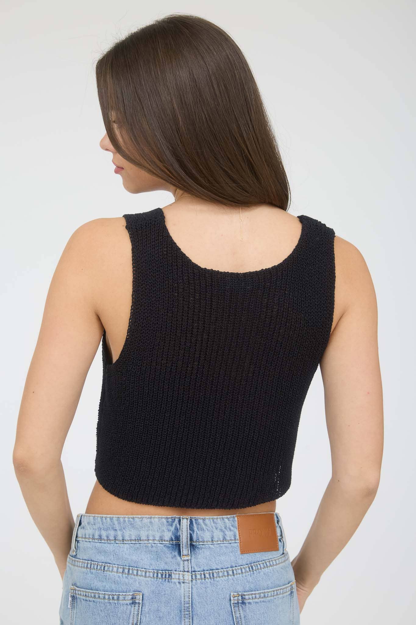 The Workshop Studio - Vendita all'ingrosso Gilè imbottito - Donna - Gilet a maglia senza maniche con chiusura frontale a gancetto1