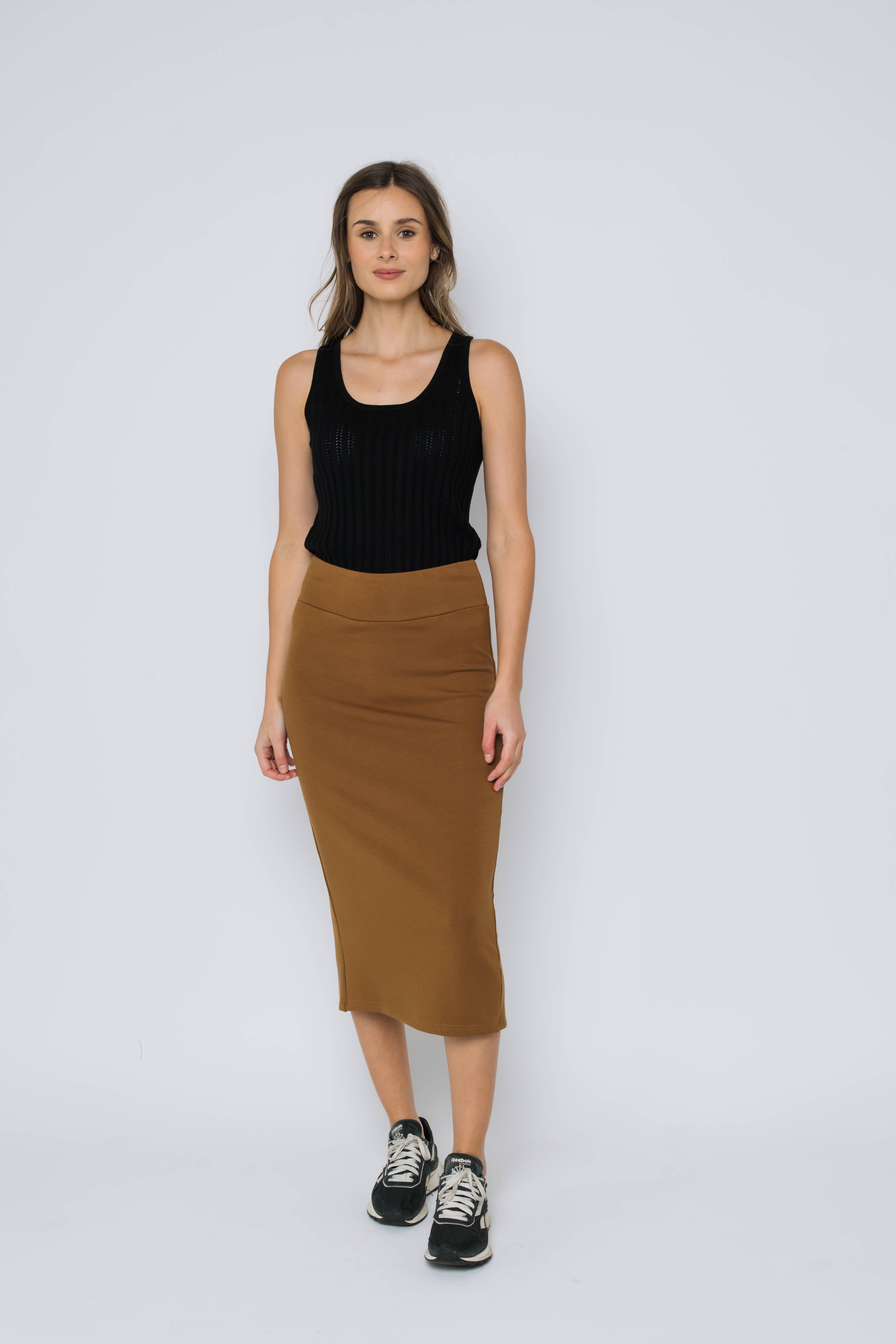 ORB - Vente Jupe – femme - Jupe midi en polaire Erin-Luxe3