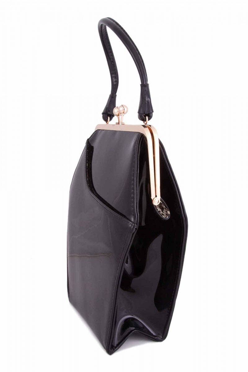 Tatyana Clothing - Wholesale Top Handle Bag - Women's - To Die For Purse in Patent Vegan Leather5