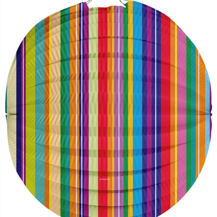 Ronde lantaarn strepen - 22 cm voor wholesale door Folat BV