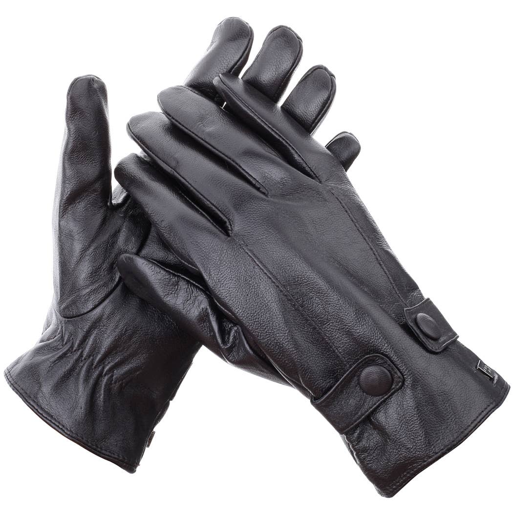 Mio Marino – Engroshandel Handsker - Herre – Knappet Flap Læderhandsker1