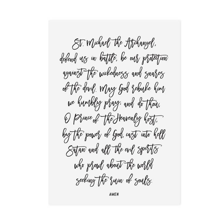St. Michael Prayer Print for wholesale by The Anastasia Co