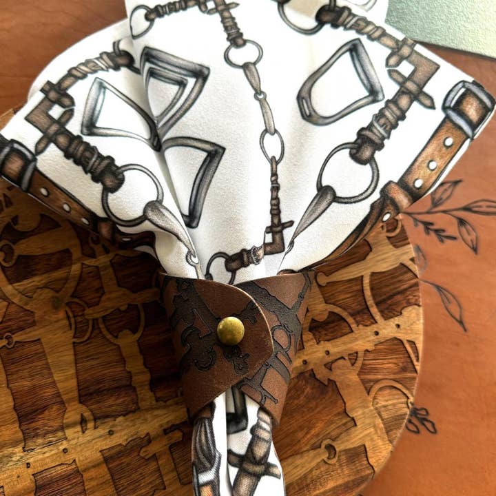 All Designs Equine – Engroshandel Servietring – Ringe til rytterfest i læder Rein and Bit