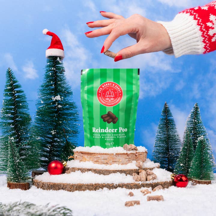 NEW Reindeer Poo Pouch - Salted Caramel Chocolate Nibbles for wholesale by Ask Mummy & Daddy