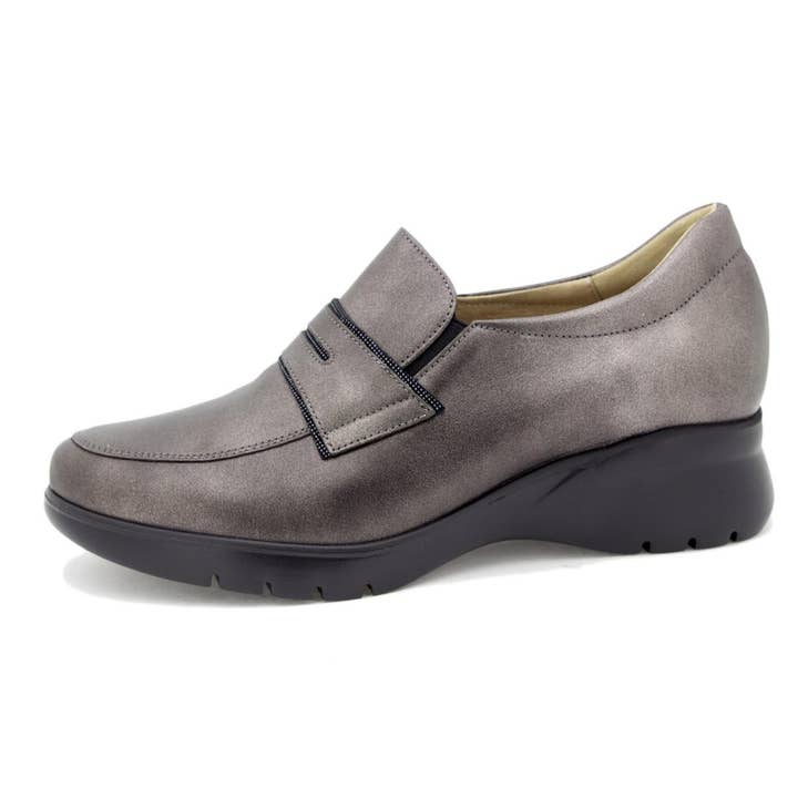 Pearlescent Graphite Loafer 255854 for wholesale by PieSanto