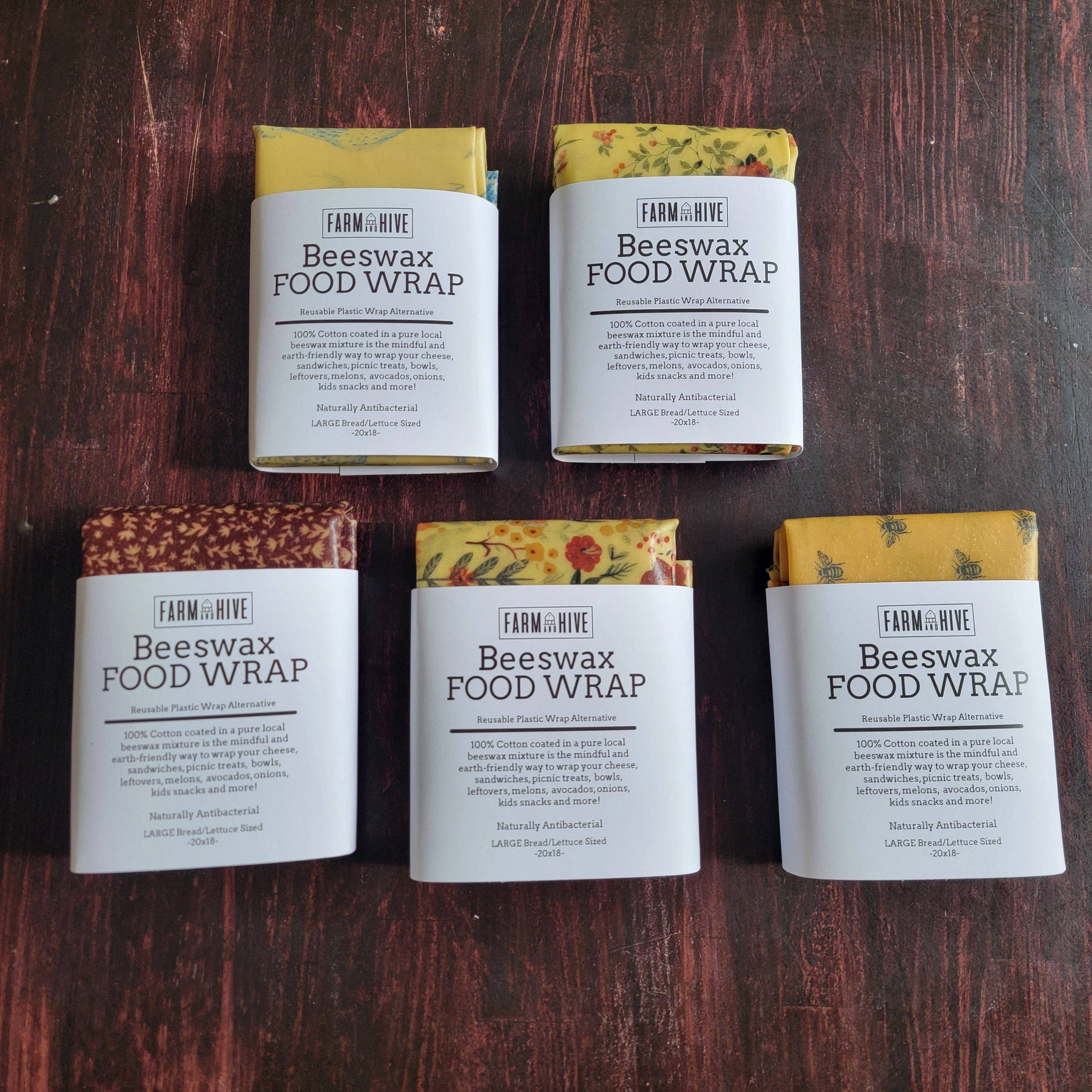 Farm and Hive - Wholesale Food Storage Wrap/Bag - Small Beeswax Food Wraps1