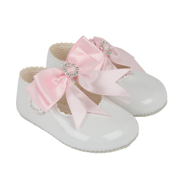Early Days & Baypods - Wholesale Crib Shoes - Baby - B060 Girls button bar shoe with satin diamante bow5