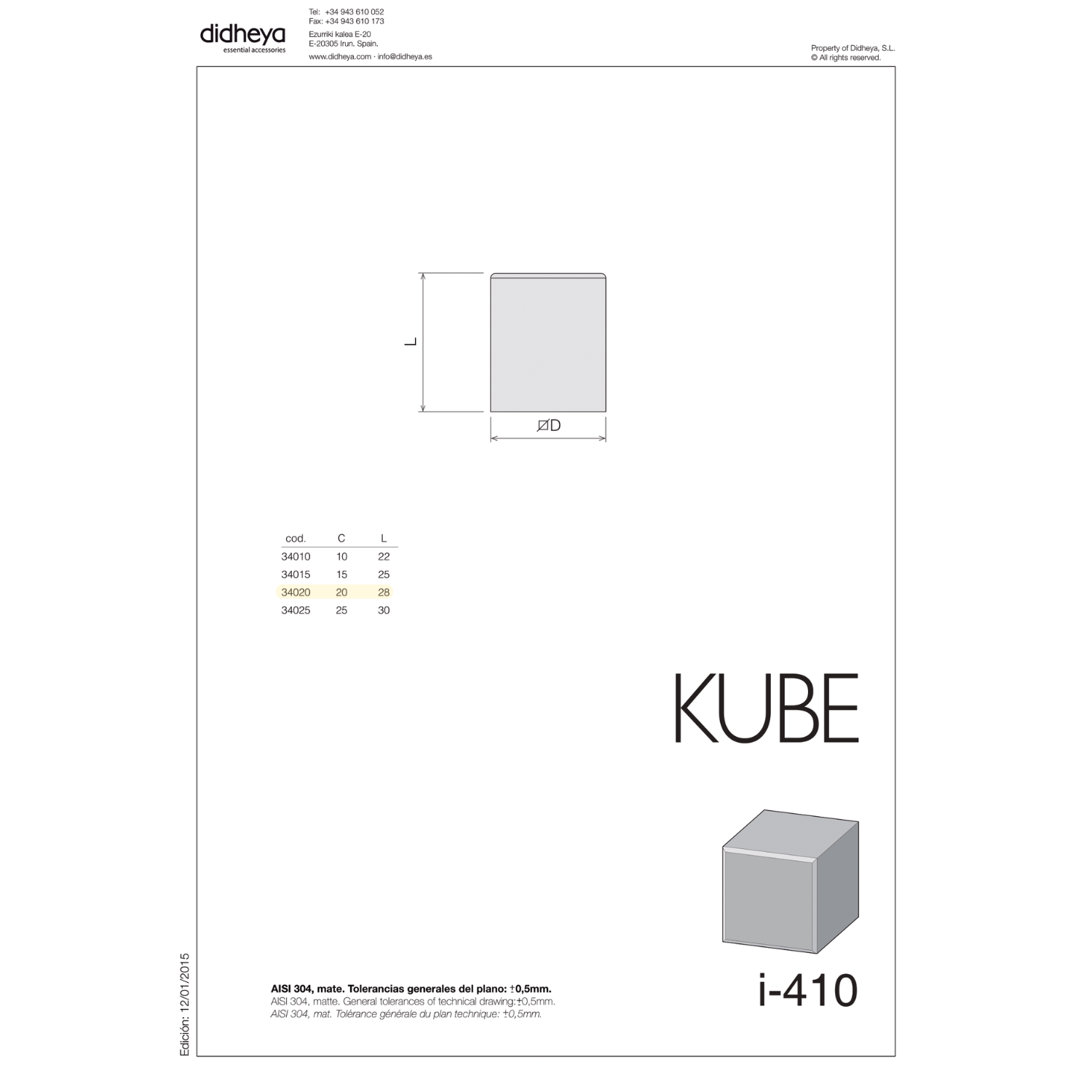 DIDHEYA - Wholesale Knob/Pull - Customizable stainless steel furniture knob I-4103