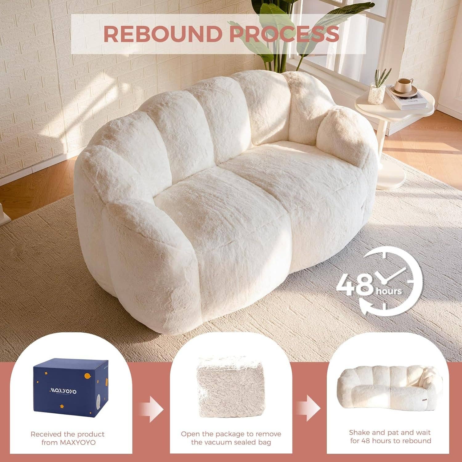 Beige Floral Shaped Bean Bag Sofa For Adults Living Room for wholesale on Faire5