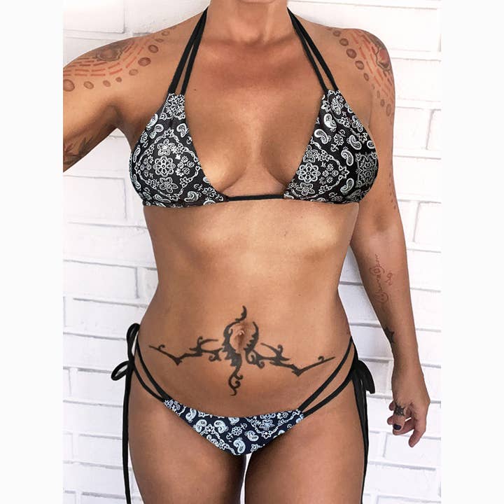 Top REVERSIBILE Brook Stampe Astratte - PIÙ OPZIONI DI COLORE! per la vendita all'ingrosso da parte di Toxic Sadie Swimwear