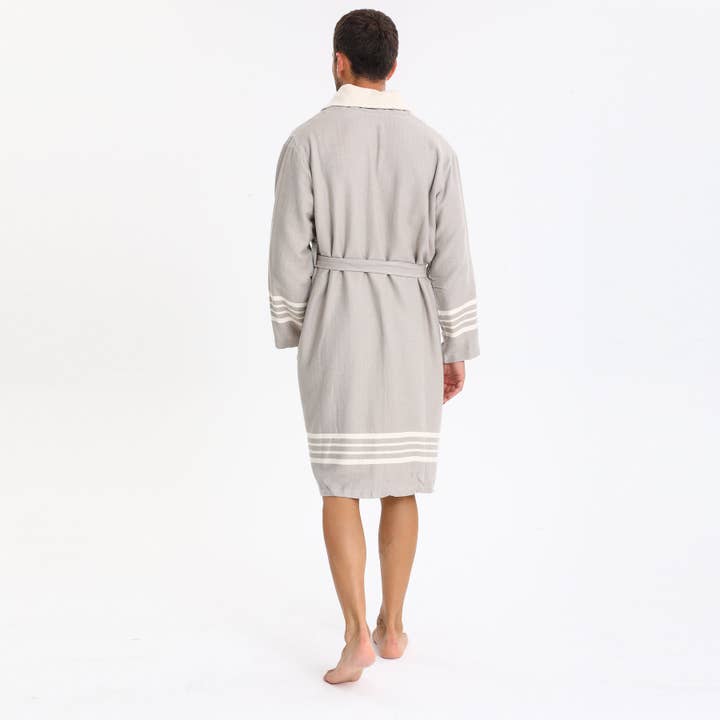 Toprak With Terry Cotton Man Bathrobe Beige for wholesale by PESHCE
