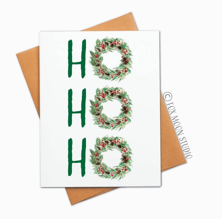 Ho Ho Ho - Weihnachts-Grußkarte für den Großhandel von Fox Moon Studio