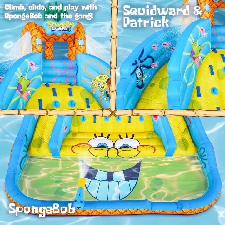 Sunny and Fun – wholesale Uppblåsbara leksaker – SpongeBob Ultra Climber uppblåsbar vattenrutschbana