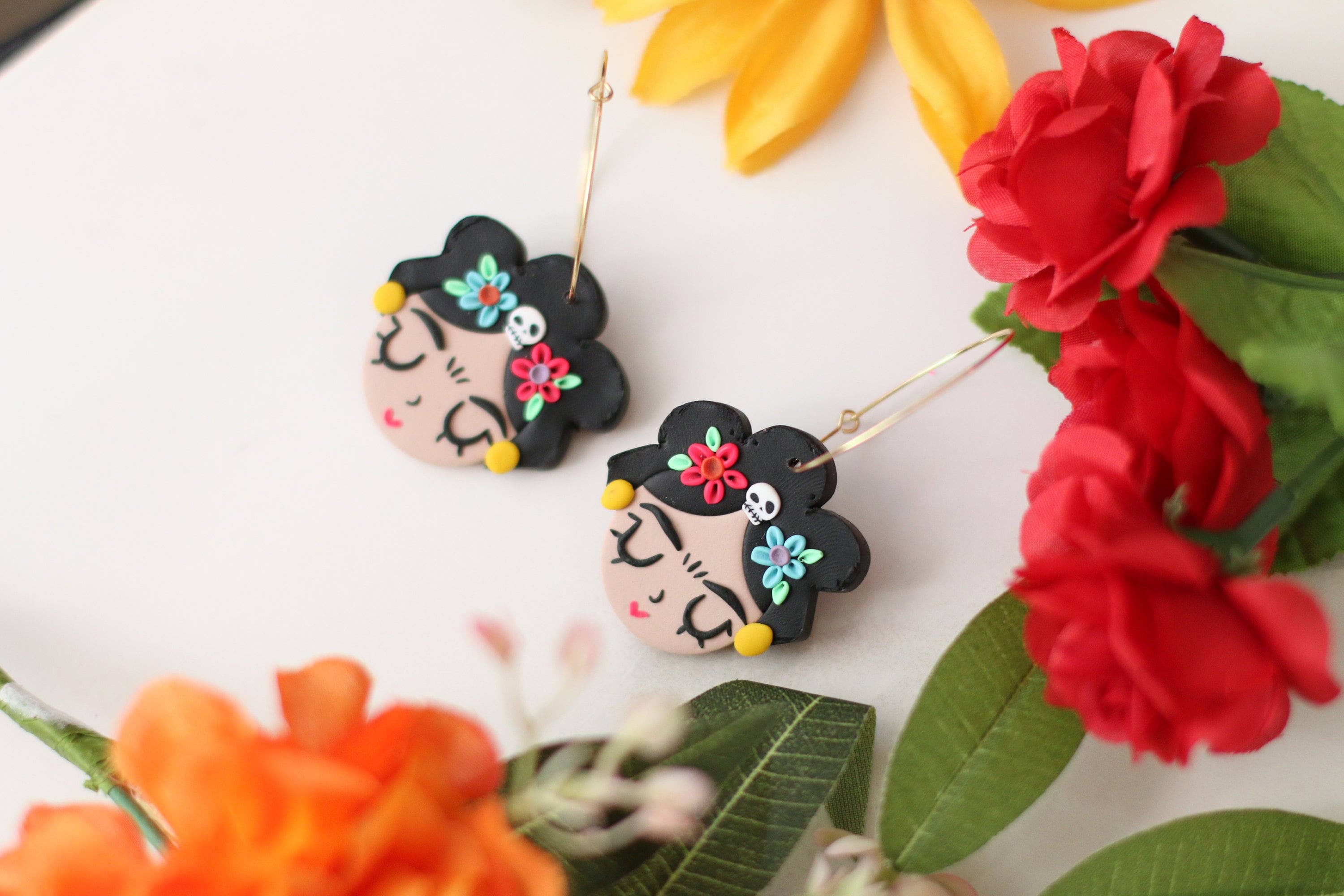 Skye Eclisse Jewelry - Wholesale Dangle Earrings - Day of The Dead Earrings, Frida Kahlo Earrings for Women5