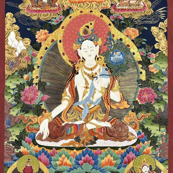 Grande Thangka de Tara Branca por atacado de Art Of Tibet
