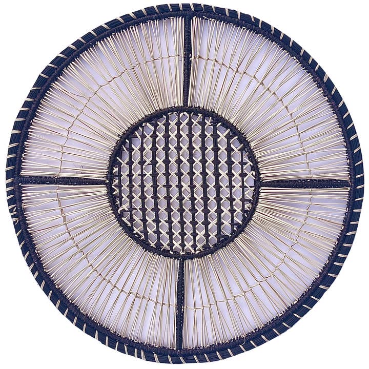 Tovaglietta Iraca, nero/naturale per la vendita all'ingrosso da parte di Tisch New York