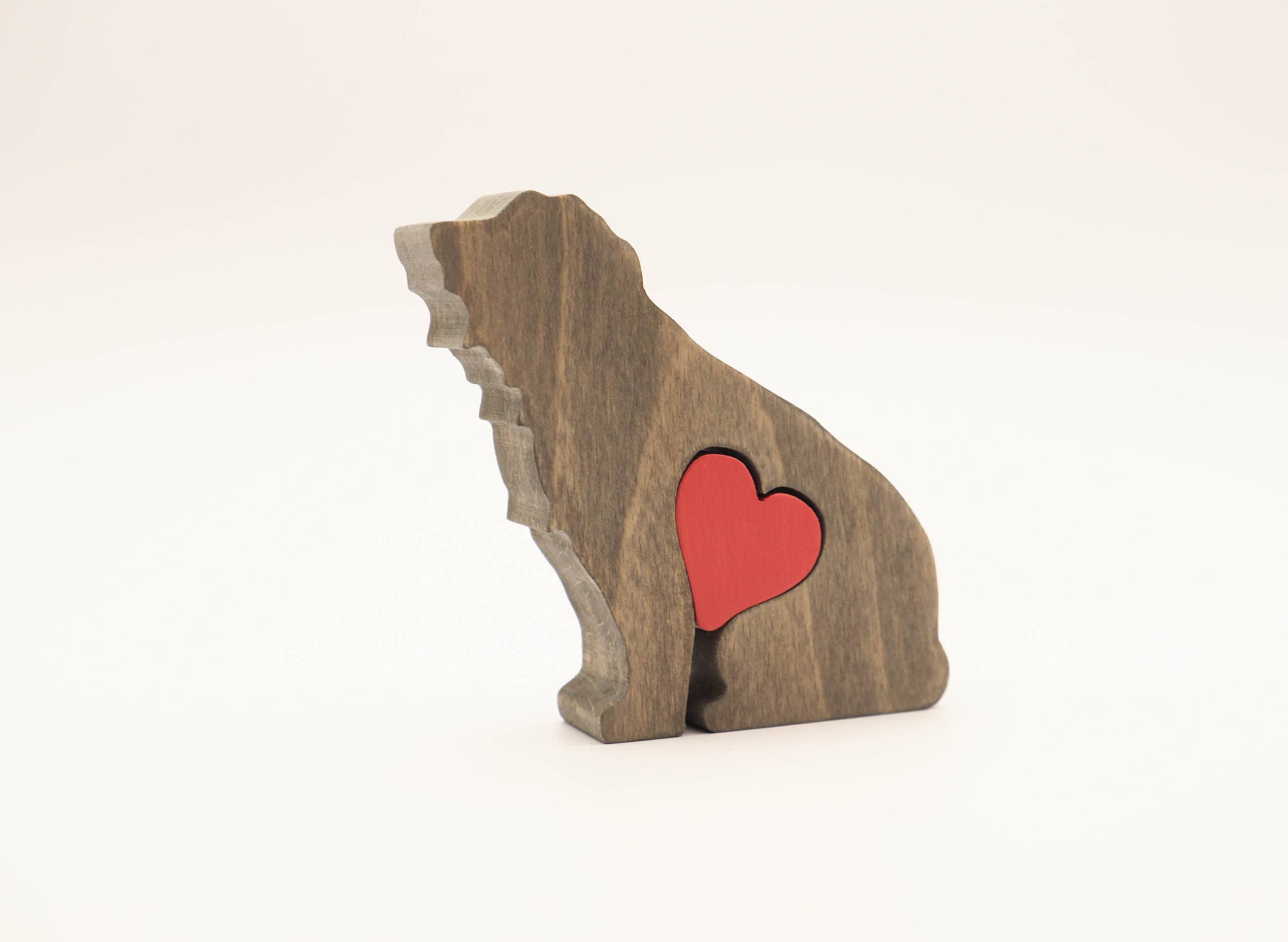 Wood Metamorphosis - Vente Figurine décorative - Bearded Collie - Figurine de chien en bois minimaliste en souvenir0