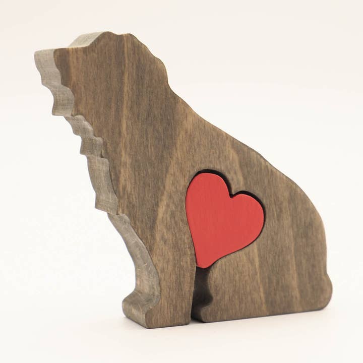 Wood Metamorphosis - Wholesale Decorative Figurine - Bearded Collie - Minimalistic wooden dog figurine keepsake0