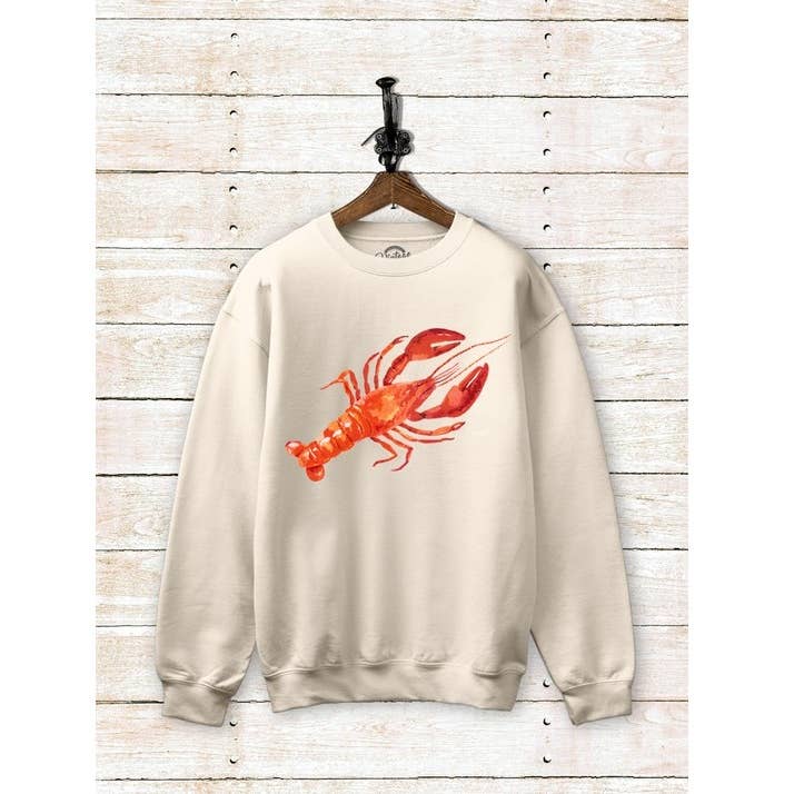 SW345-P7217 RED LOBSTER GRAPHIC BRUSHED SWEATSHIRT for wholesale by VINTAGE POINT USA
