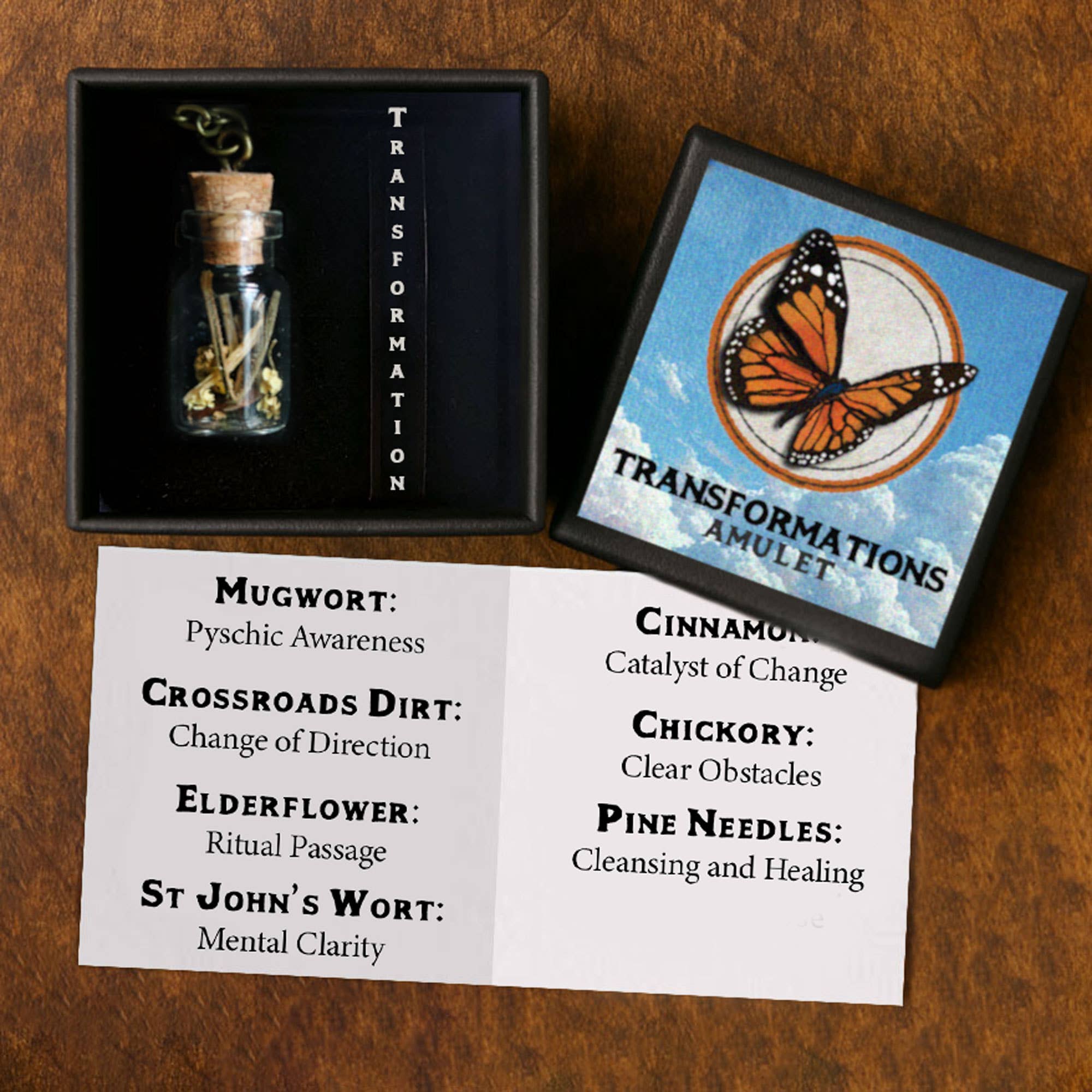 Brainmeats Atelier - Wholesale Pendant/Charm Necklace - Transformation Amulet – Personal Growth Talisman w/ Monarch4