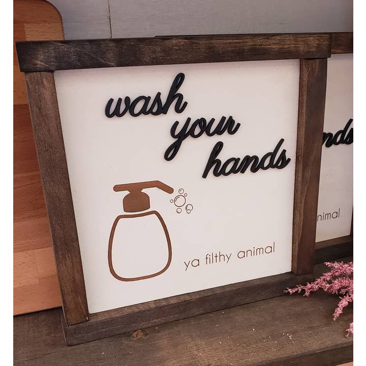 Wash your Hands Sign for wholesale by Bear Hill Custom Creations