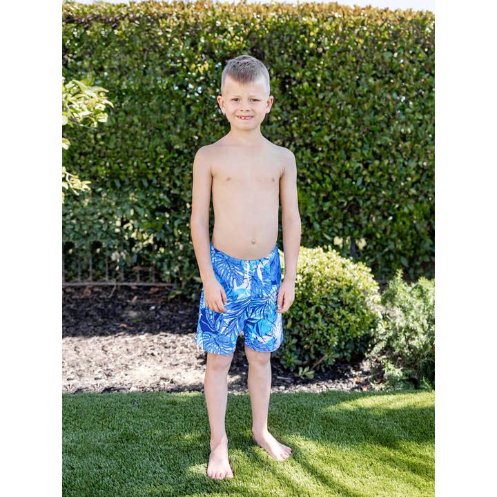 Toddler/Kid Boy Blue Tropical Swim Trunks for wholesale by PatPat