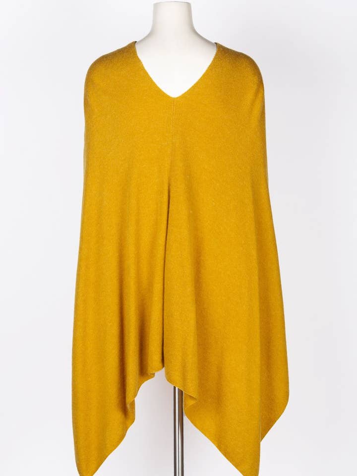 Dolma – Poncho - Mulher por atacado – Poncho de caxemira Lotta Amarelo1