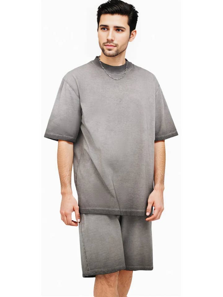 Royal Threads - Wholesale Lounge Set - Men's - Men Acid Wash Short SetÂ