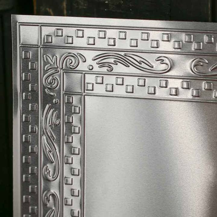 Factory Direct Craft - Wholesale Craft Supplies - 8" Galvanized Vintage-Inspired Ceiling Tile (Choose Style)2