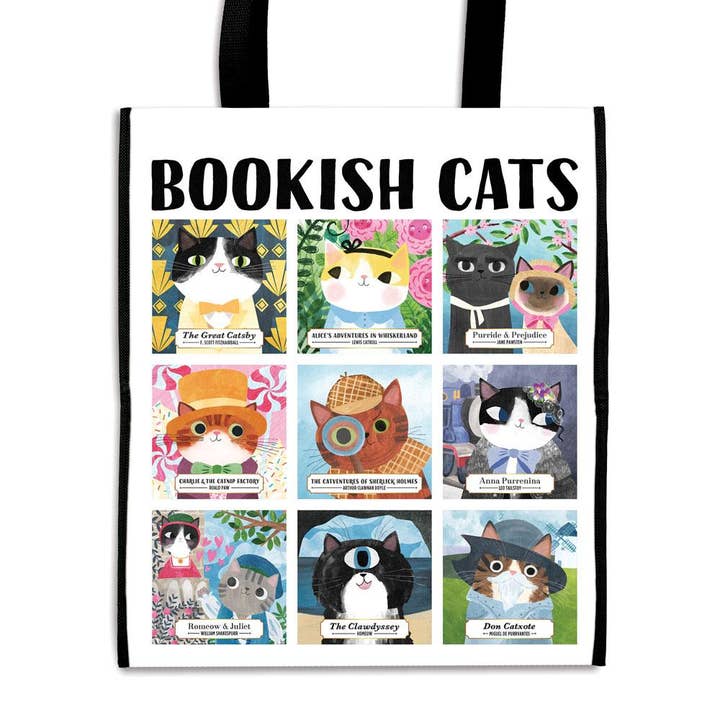 Chronicle Books - Wholesale Grocery/Shopping Bag - Bookish Cats Reusable Shopping Bag