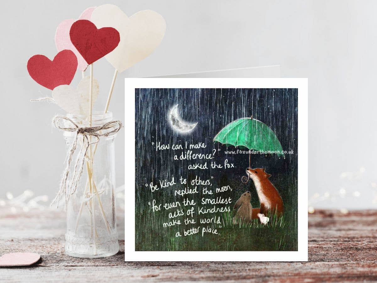 Fox Under The Moon – wholesale Everyday greeting card – "Kindness" Thank You & Appreciation Card by Fox Under The Mo2
