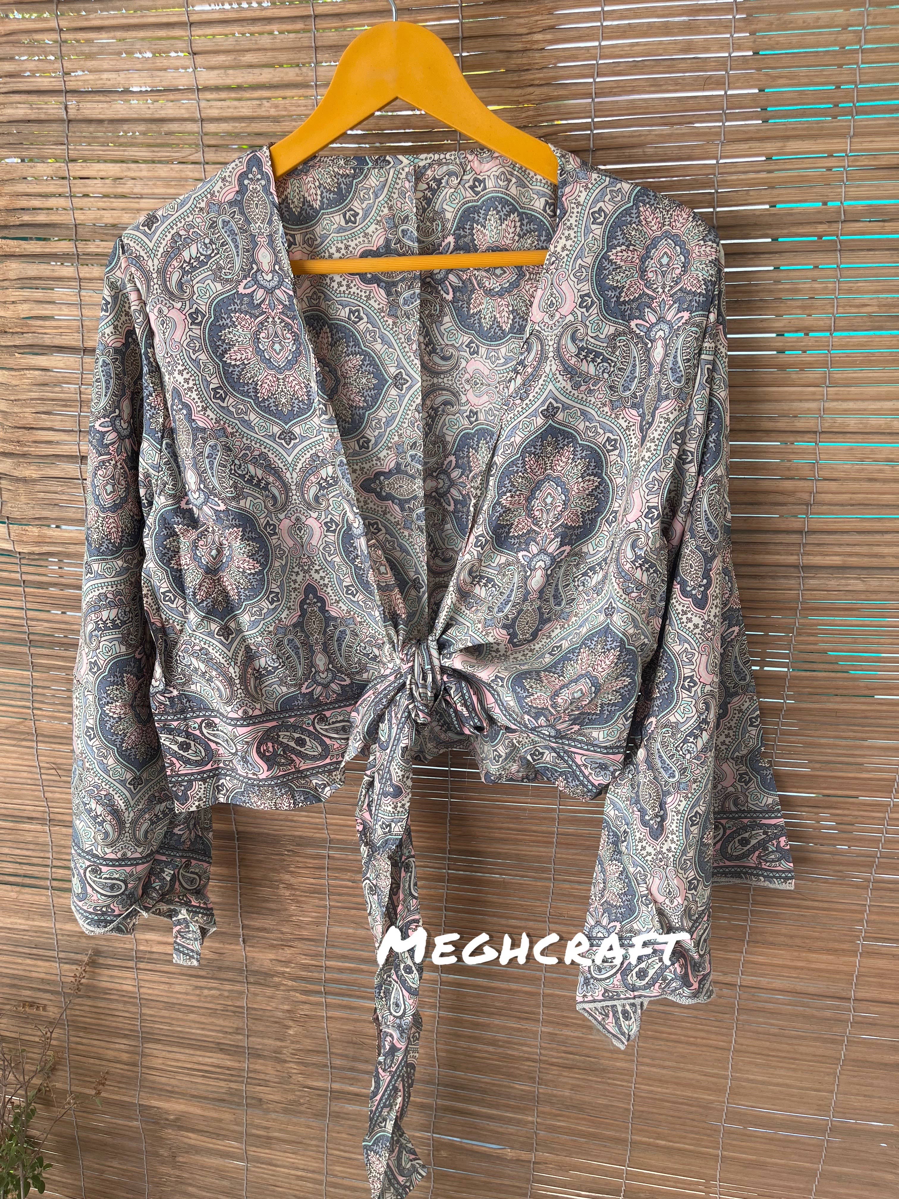 Meghcraft – Engroshandel Bluse - Dame – Silketop med klokkeærmer og bindebånd18