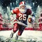 Football 25 Santa Christmas Framed Sign for wholesale by Teele and Co.