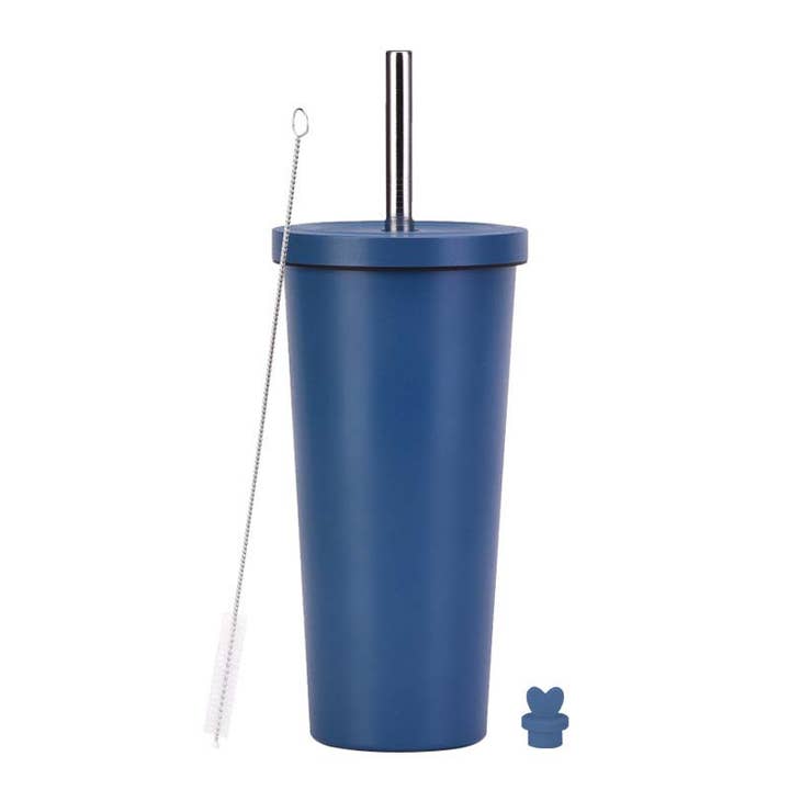 Candles Meta - Wholesale Insulated Mug/Tumbler - 710ml Silid Color Milk Tea Stainless Steel Cup with Straw10