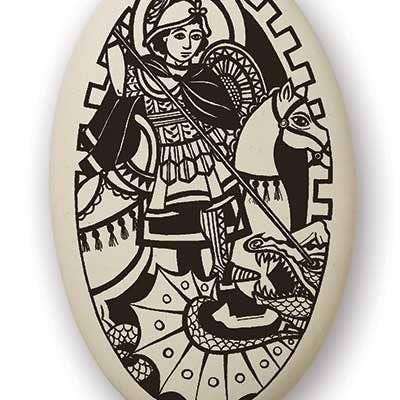 Saint George Porcelain Pendant for wholesale by Touchstone Pottery