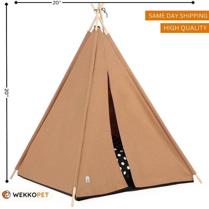 Pet Teepee House Tent for Cats Beige (20 inches) Wekkopet for wholesale by WEKKOPET