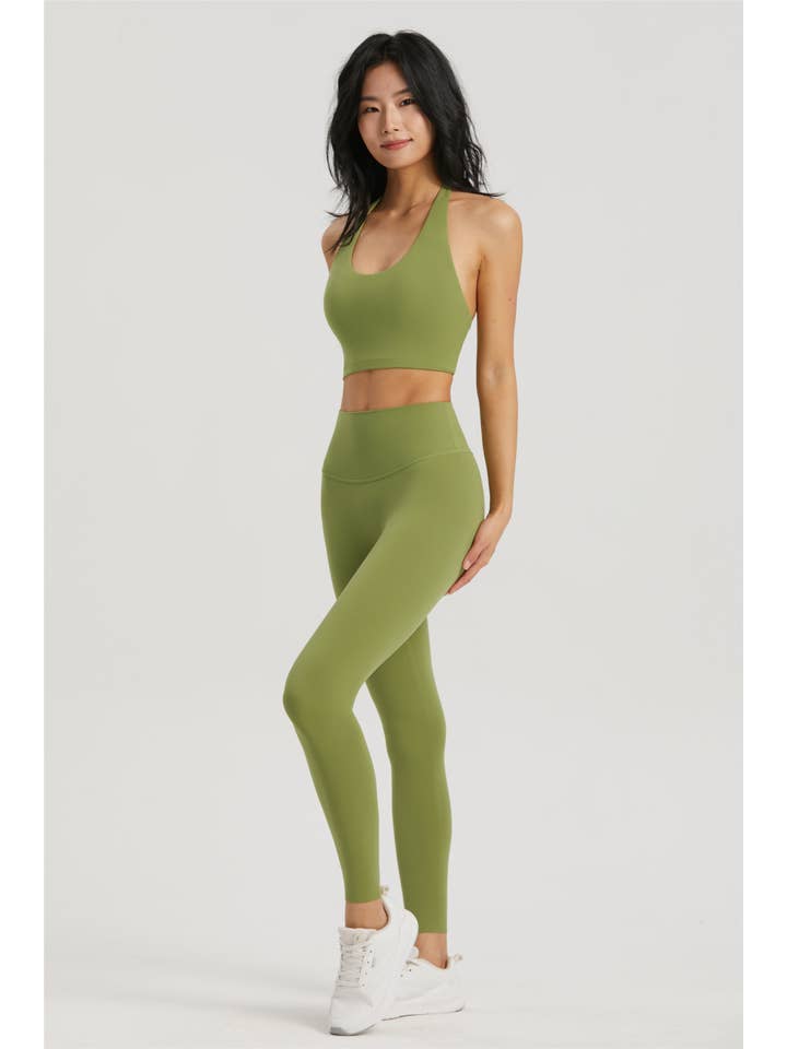 91thelabel - Wholesale Activewear Set - Women's - Daphne Lycra® Halter Neck Sports Bra & Legging Set