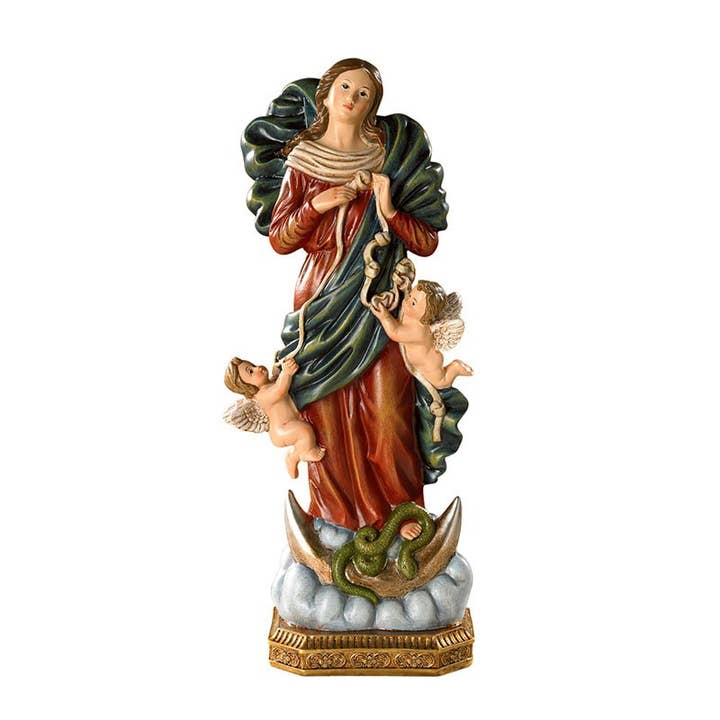 12" Mary Untier Knots Statue for wholesale by Christian Brands Catholic