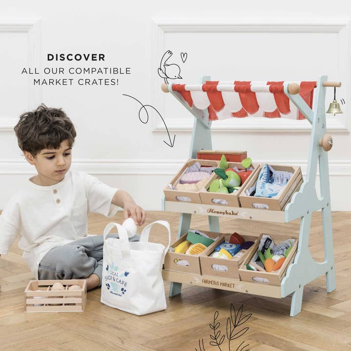Le Toy Van, Inc. - Wholesale Wood Toy - Kids - Wooden Market Stall & Fruit Play Food Crate