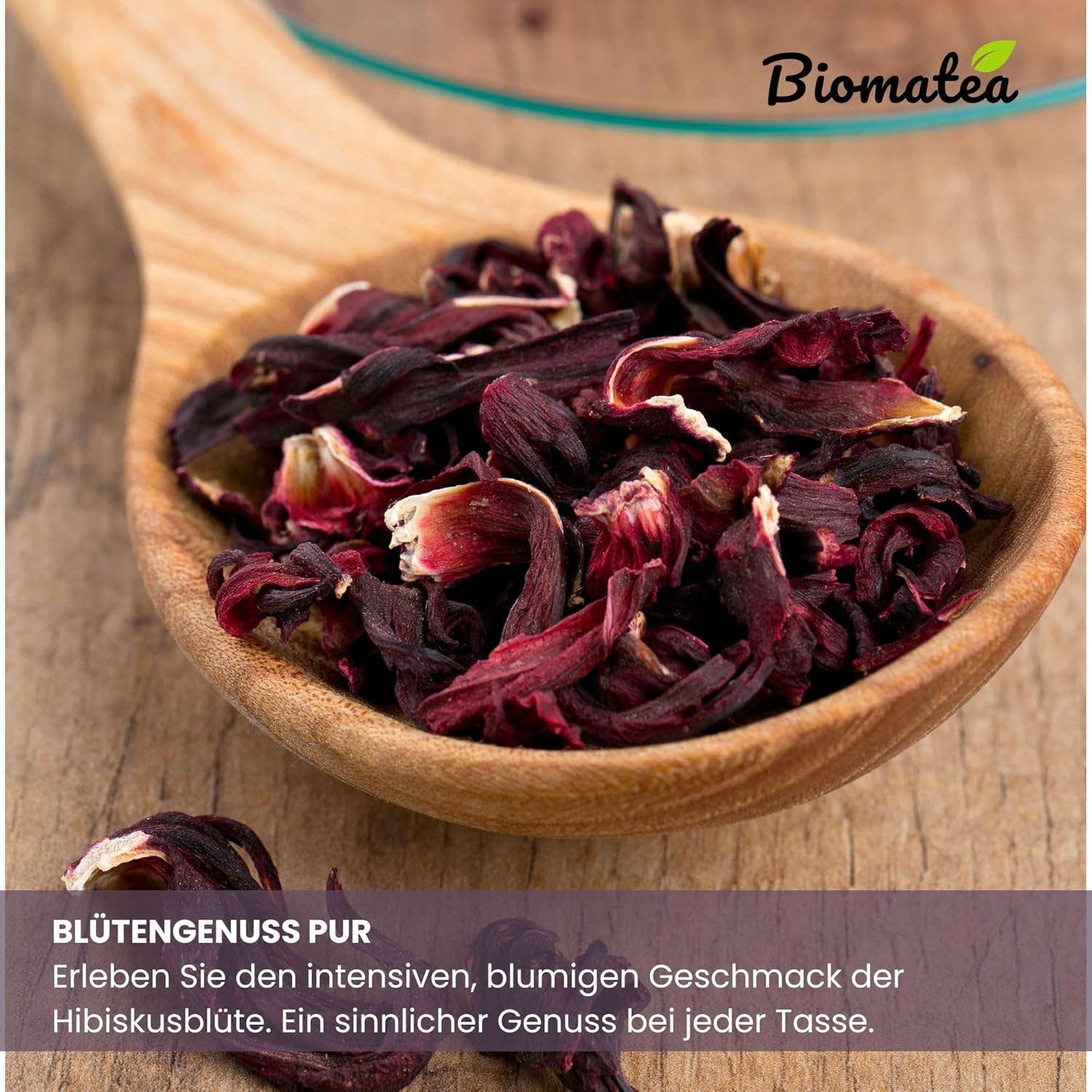 Biomatea – Großhandel Loser Tee – Hibiskusblüten ganz und getrocknet, 150g3